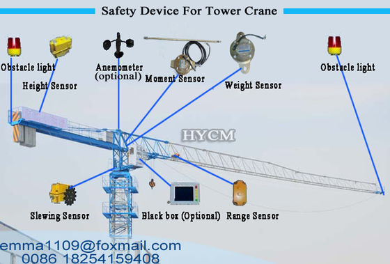 Granas de torre de 10 toneladas PT6518 65m Jib com mastro de potain secção 3m