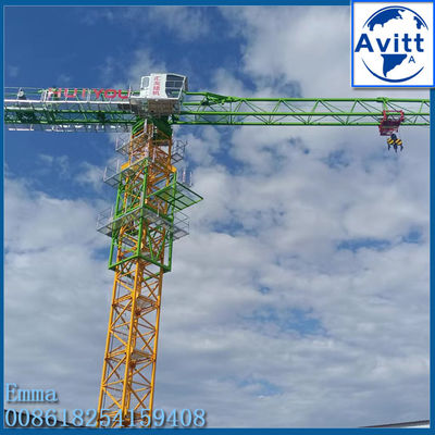 Guindaste de torre plana de 6 t para utilização na construção de edifícios imobiliários