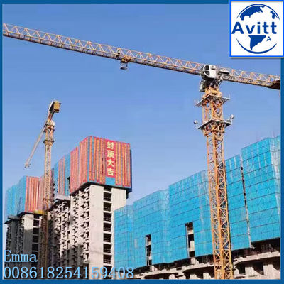 6t Flat Top Tower Crane PT5515 QTZ80 55 metros Jib Cranetower