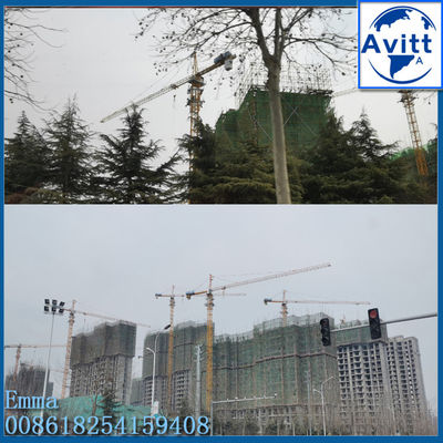 QTZ4807 Escalada Telescópica Hidráulica Tipos de guindaste torre 48M Jib de trabalho