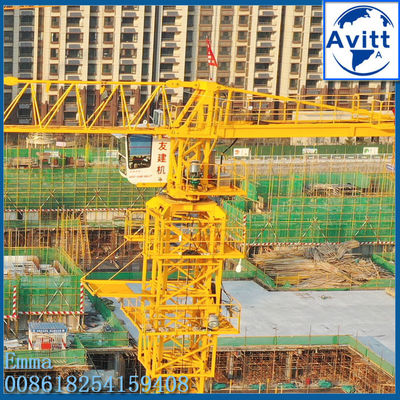 Guindaste de torre plana de 10 T 65m Jib de trabalho 60m Altura Com Certificado EAC