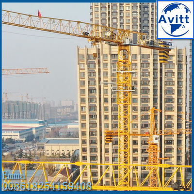 QTZ125 Guindaste de torre plana de 60m Boom 10t Capacidade